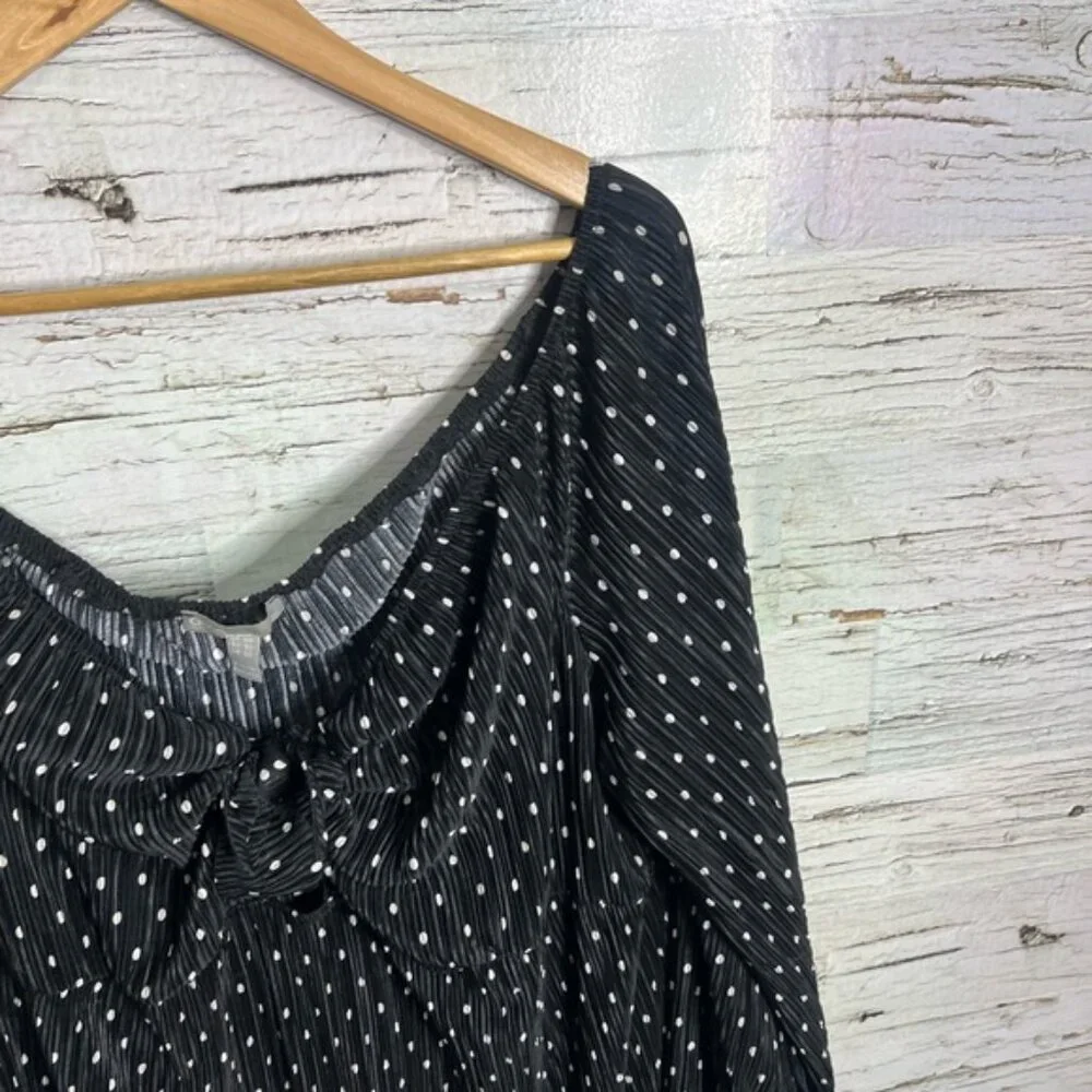 ASOS Designs Women Plus Polka Dot black white tye up Short Sleeve size 20 - Picture 5 of 8